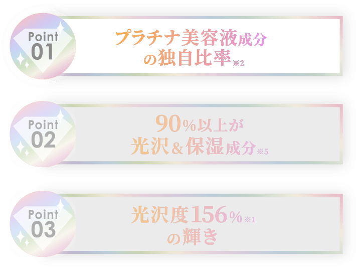 プラチナ美容液成分の独自比率